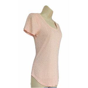 JUICY COUTURE Sz S Pale Pink T Tiny Gold Met Dots
